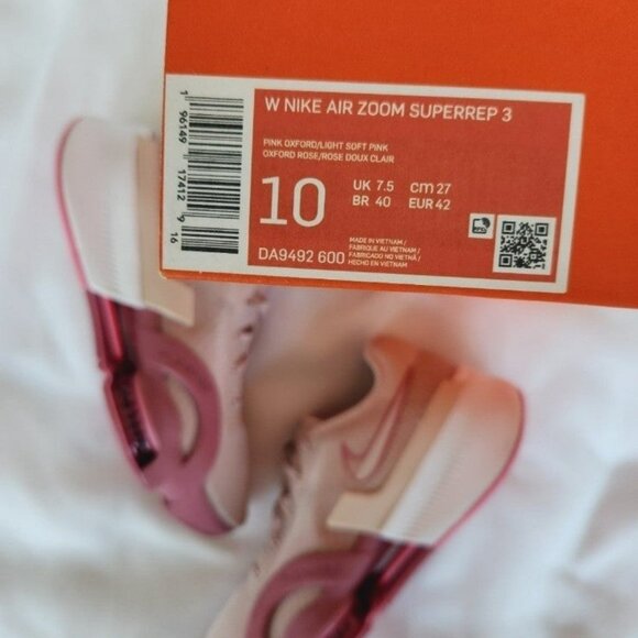 10 WOMEN'S NIKE AIR ZOOM SUPERREP 3 PINK OXFORD DA9492-600 RUNNING SNEAKERS - Picture 11 of 11